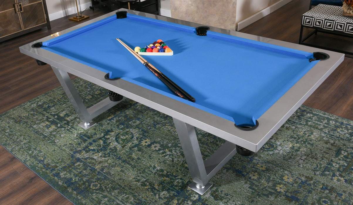 AFD Home 8 Ft Modern Stainless Steel Pool Table Indoor/ Outdoor