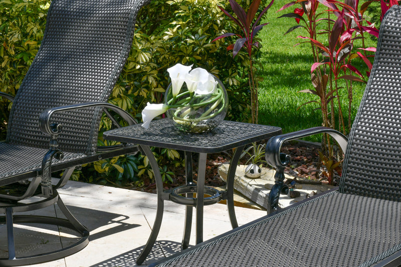 Wyndemere Side Occasional Table Outdoor Aluminum, Black, Bridgeton Moore Patio