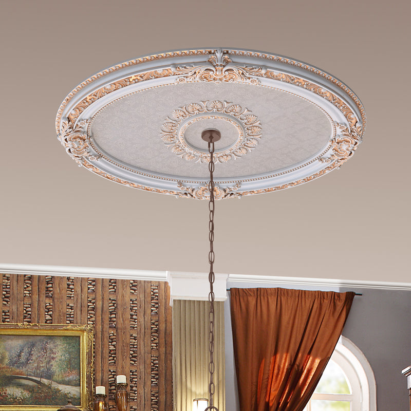 43" White Oval Ceiling Chandelier Ceiling Medallion DIY Lighting Wall Decor