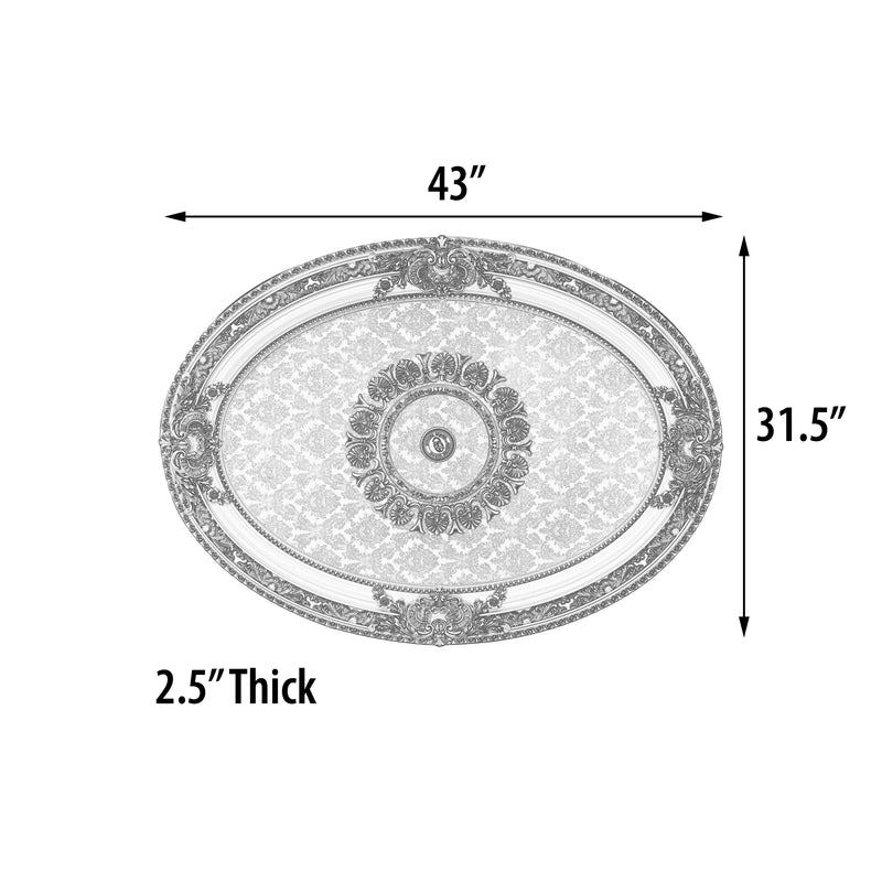 43" White Oval Ceiling Chandelier Ceiling Medallion DIY Lighting Wall Decor