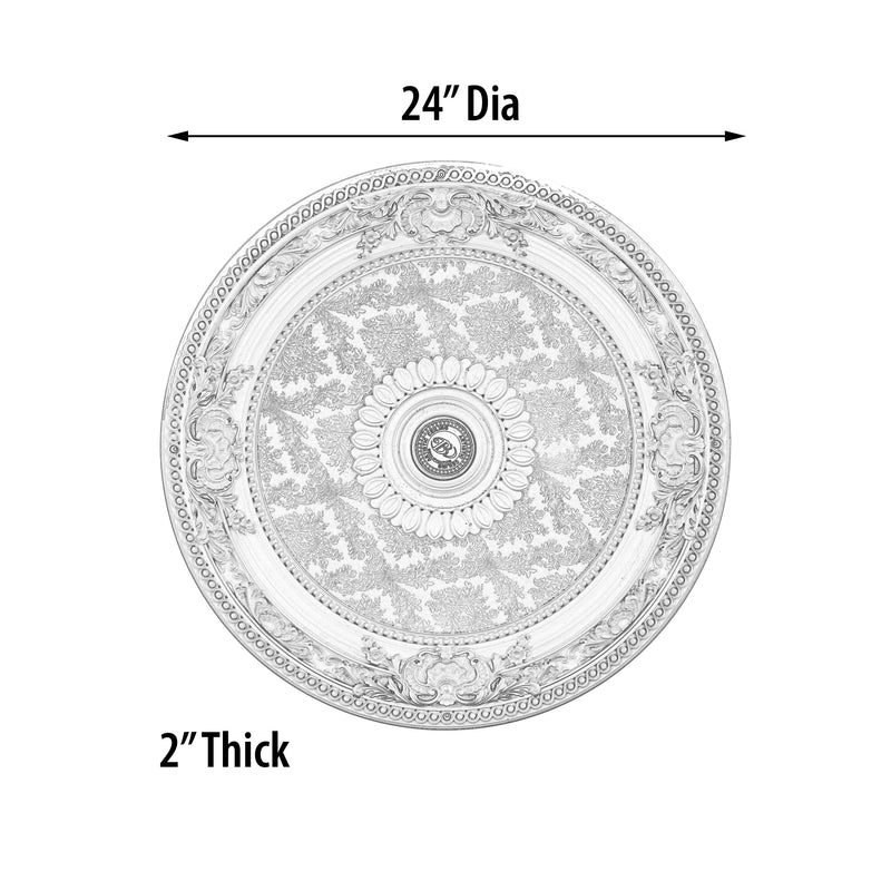 24" DIA White Ceiling Fan Lighting Medallion DIY Decorative Lighting Solution