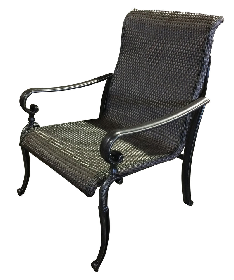 Wyndemere Deep Seating Club or Chat Chair Outdoor, Patio, Aluminum, Woven, Black Bridgeton Moore Patio