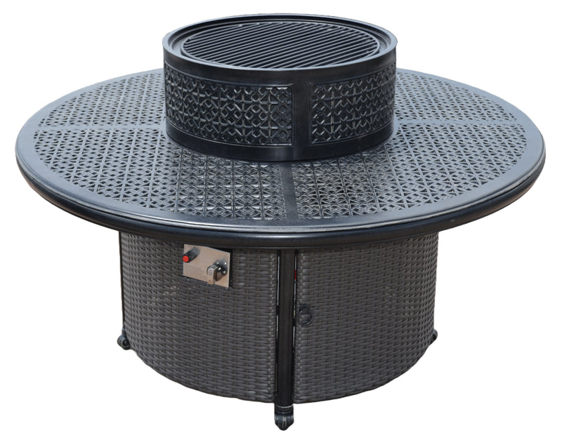 Wyndemere Outdoor Firepit Table Propane, Hibachi Grill with Accessories Bridgeton Moore Patio