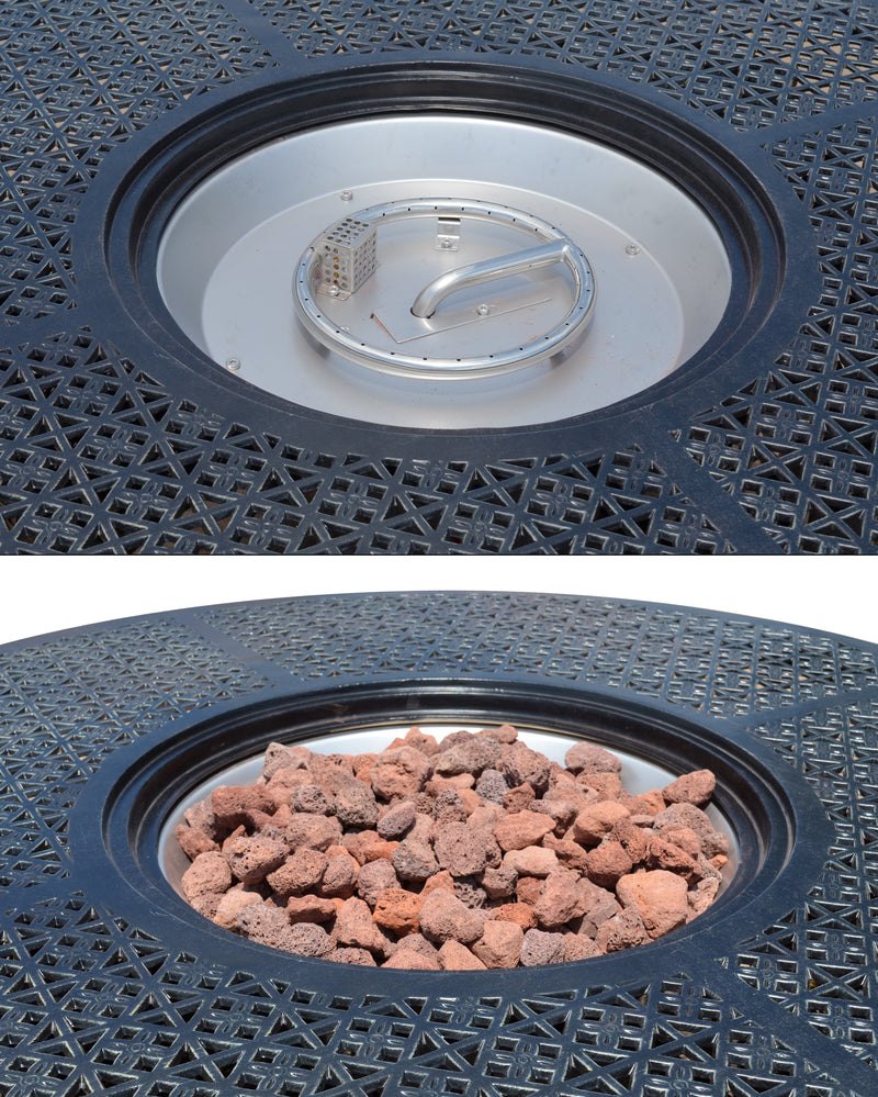 Wyndemere Outdoor Firepit Table Propane, Hibachi Grill with Accessories Bridgeton Moore Patio