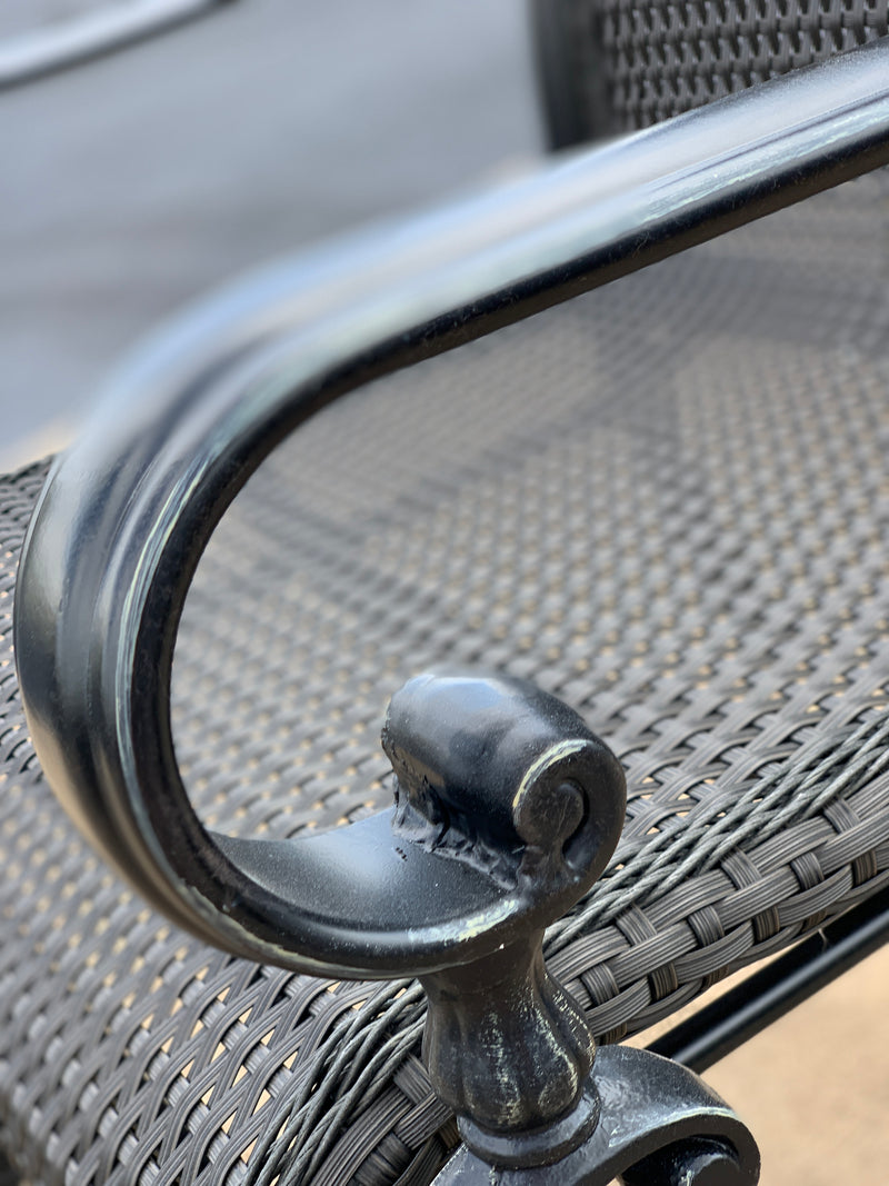 Wyndemere Outdoor Firepit Table Set of 6 w Club Chairs, Propane, Hibachi Grill with Accessories Set Outdoor, Bridgeton Moore Patio