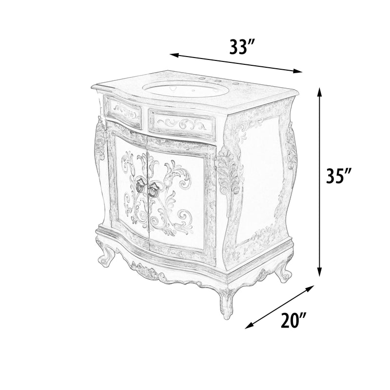 Cabo Blanco Handmade Bathroom Sink Vanity Cabinet 33  Inches
