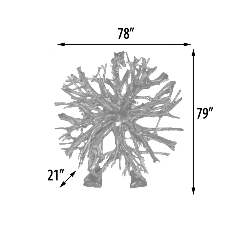 Teak Root Architectural Piece With Wood Teak Statue Handcrafted