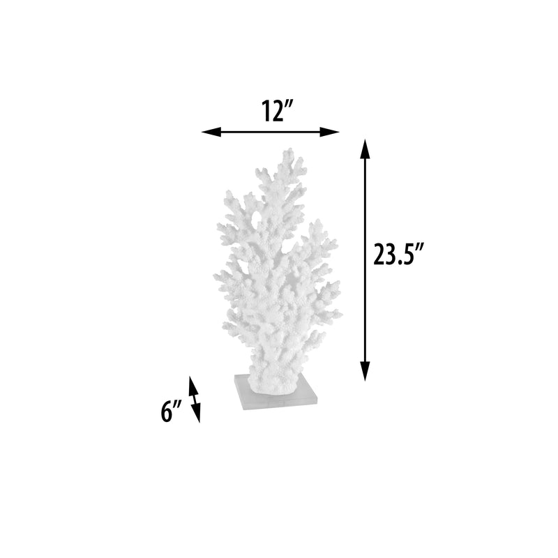 White Coral with Acrylic Base Tall