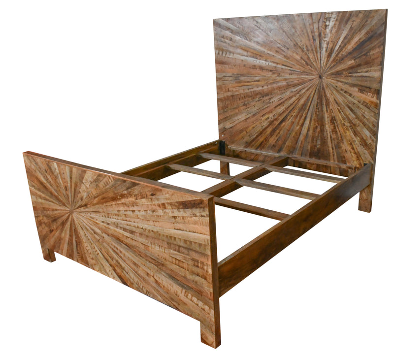 Mango Wood Solid Parquet King Bed