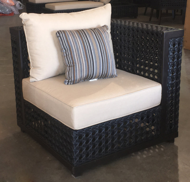 Monterey Corner Chair, Outdoor, Deep Seating Bridgeton Moore, Aluminum, Woven, Sumbrella Fabric, Patio, Furniture