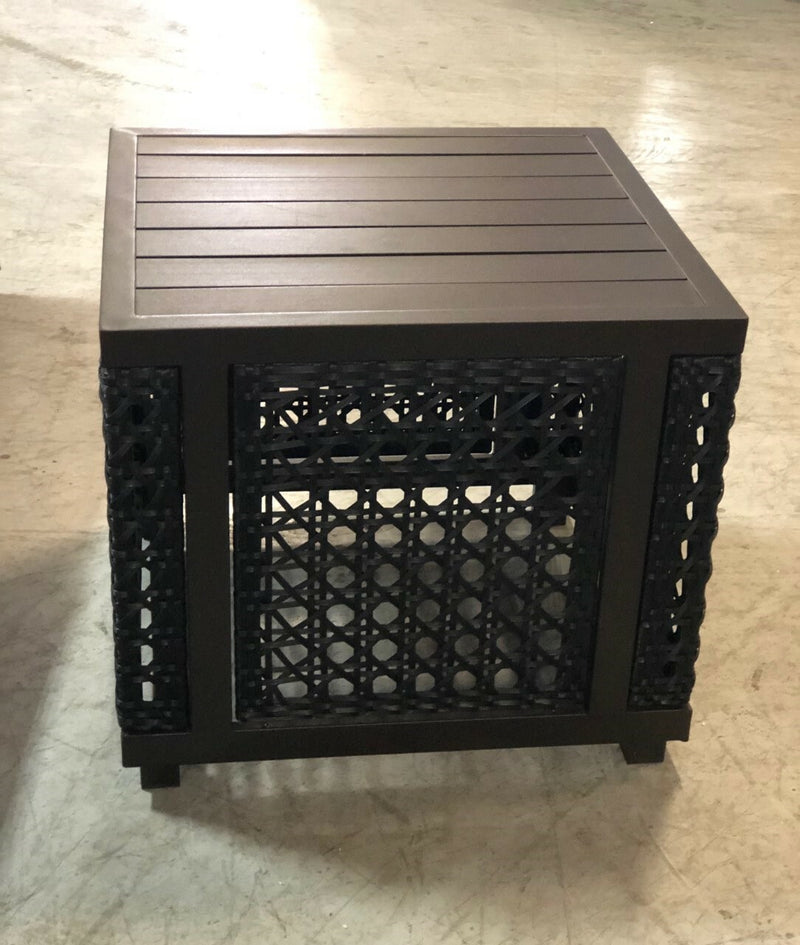 Monterey Occasional Side  Table 25.59 Inch, Outdoor, Bridgeton Moore, Aluminum, Woven, Patio, Furniture