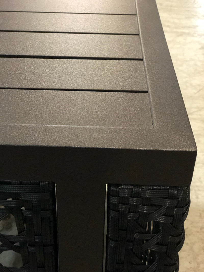 Monterey Occasional Side  Table 25.59 Inch, Outdoor, Bridgeton Moore, Aluminum, Woven, Patio, Furniture