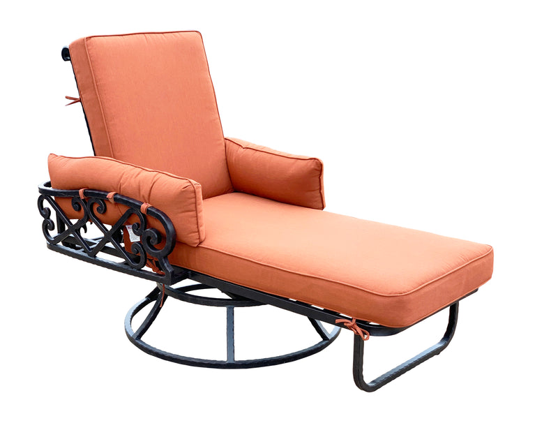 Chillounger Chaise Lounge Swivel,  Plush,  Sunbrella Cushions,  Aluminum,  Bridgeton Moore Patio Furniture