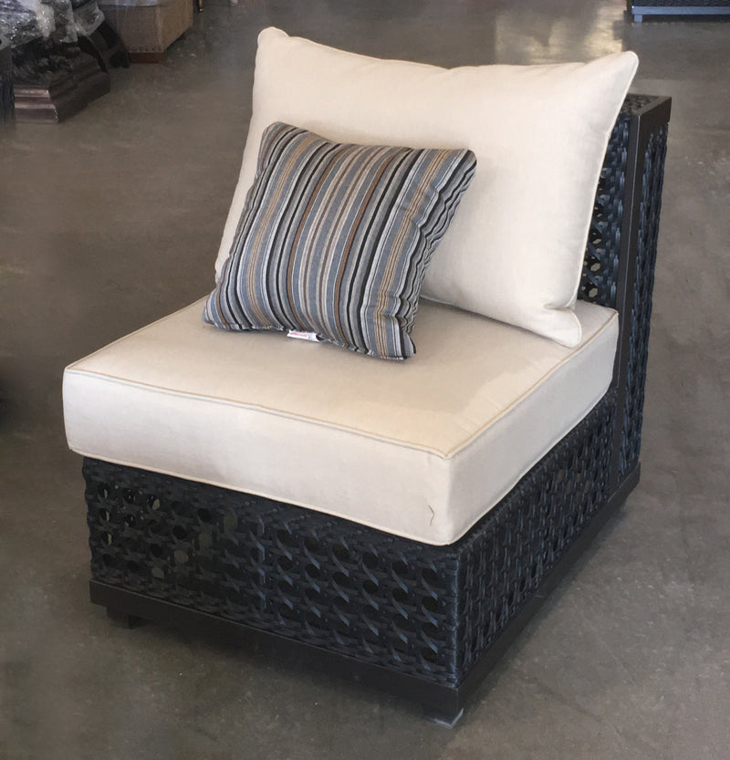 Monterey Outdoor Single Seat Armless Sofa, Outdoor, Deep  Seating Bridgeton Moore, Aluminum, Woven, Sumbrella Fabric, Chair,