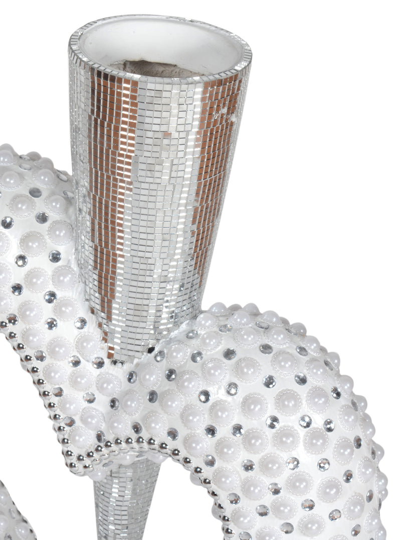 White Heart Small Accessories Vases Urns Bowls Polyresin White Handcraft