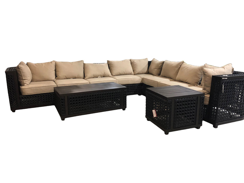 Monterey 8pc Outdoor Sectional Set, Ultimate Bridgeton Moore, Aluminum, Woven, Sumbrella Fabric, Patio, Furniture
