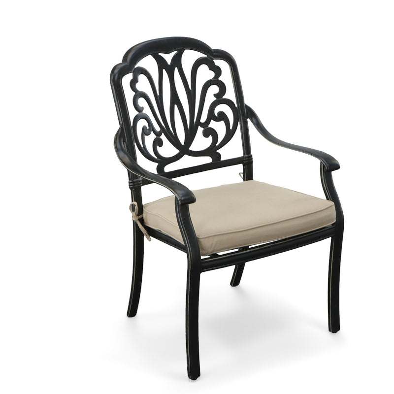 Outdoor Estate Dining Arm Chair Aluminum,  Powder Coated,  Sumbrella  Bridgeton Moore Patio Furniture