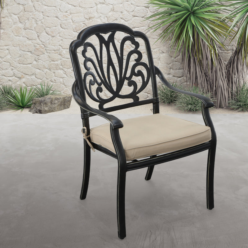 Outdoor Estate Dining Arm Chair Aluminum,  Powder Coated,  Sumbrella  Bridgeton Moore Patio Furniture
