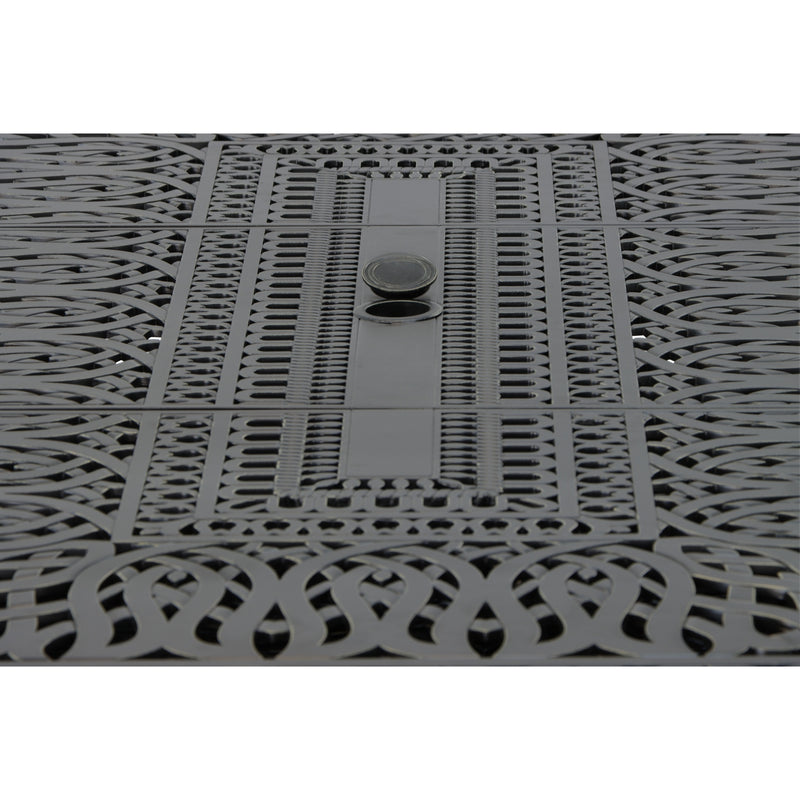 Outdoor Estate Dining Extension Table from 84 to 132 Inches with 2,  24 Inch Butterfly  Extension Leaf's Cast Aluminum,  Bridgeton Moore Patio Furniture