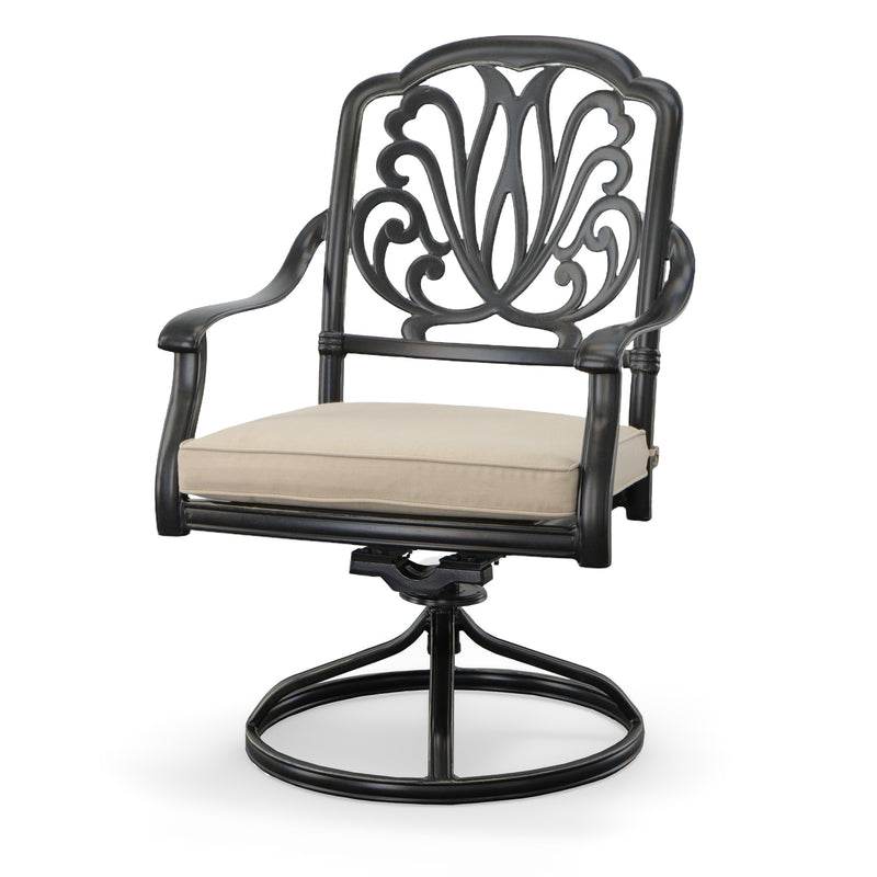 Outdoor Estate Dining Swivel Arm Chair,  Aluminum,  Powder Coated,  Sumbrella  Bridgeton Moore Patio Furniture
