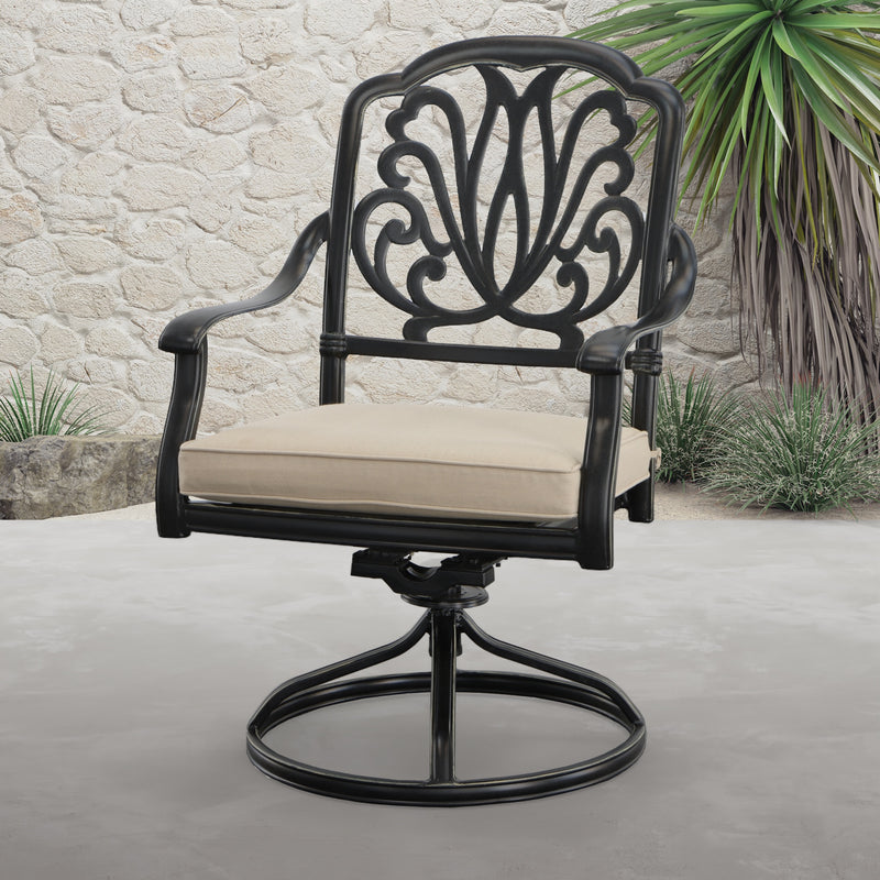 Outdoor Estate Dining Swivel Arm Chair,  Aluminum,  Powder Coated,  Sumbrella  Bridgeton Moore Patio Furniture