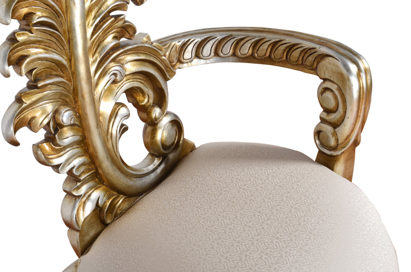 Platina Linen Italia Leaf Baroque High Back Chair Suzette Set of 2