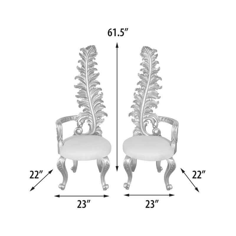 Platina Linen Italia Leaf Baroque High Back Chair Suzette Set of 2