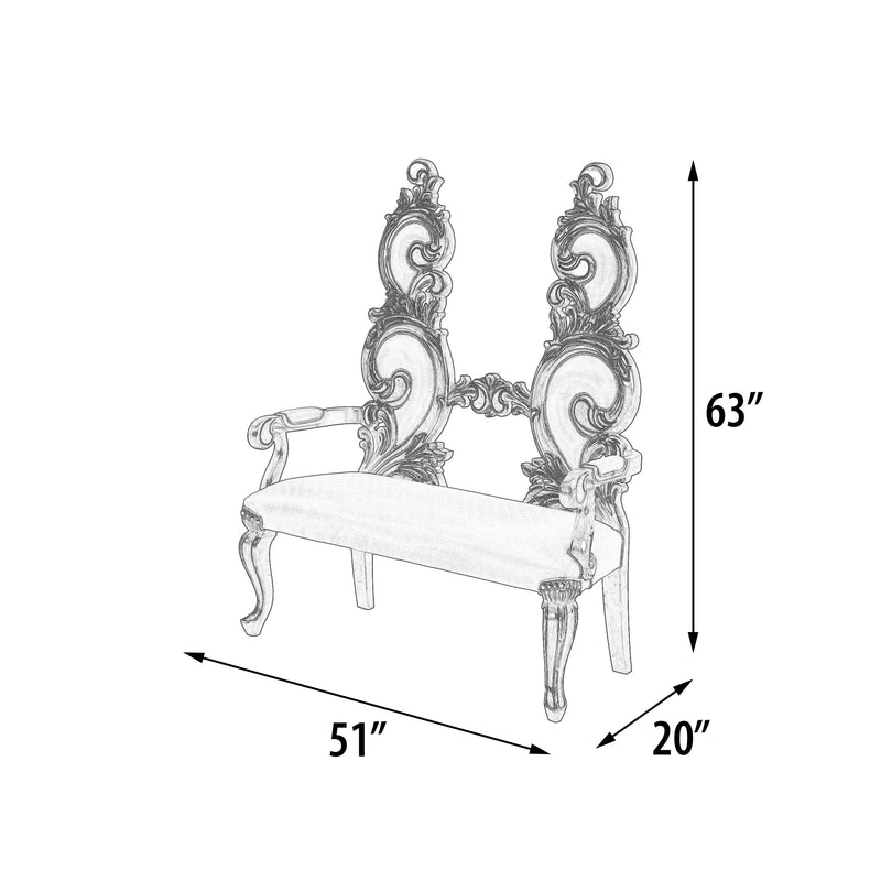 Luxury Rococo Double Bench Settee 50"W