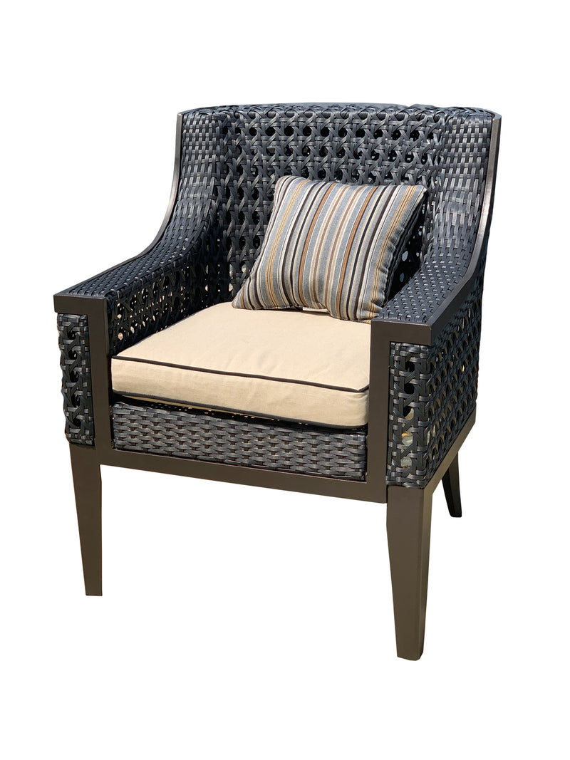 Monterey Dining Chair, Outdoor, Bridgeton Moore, Aluminum, Woven, Sumbrella Fabric