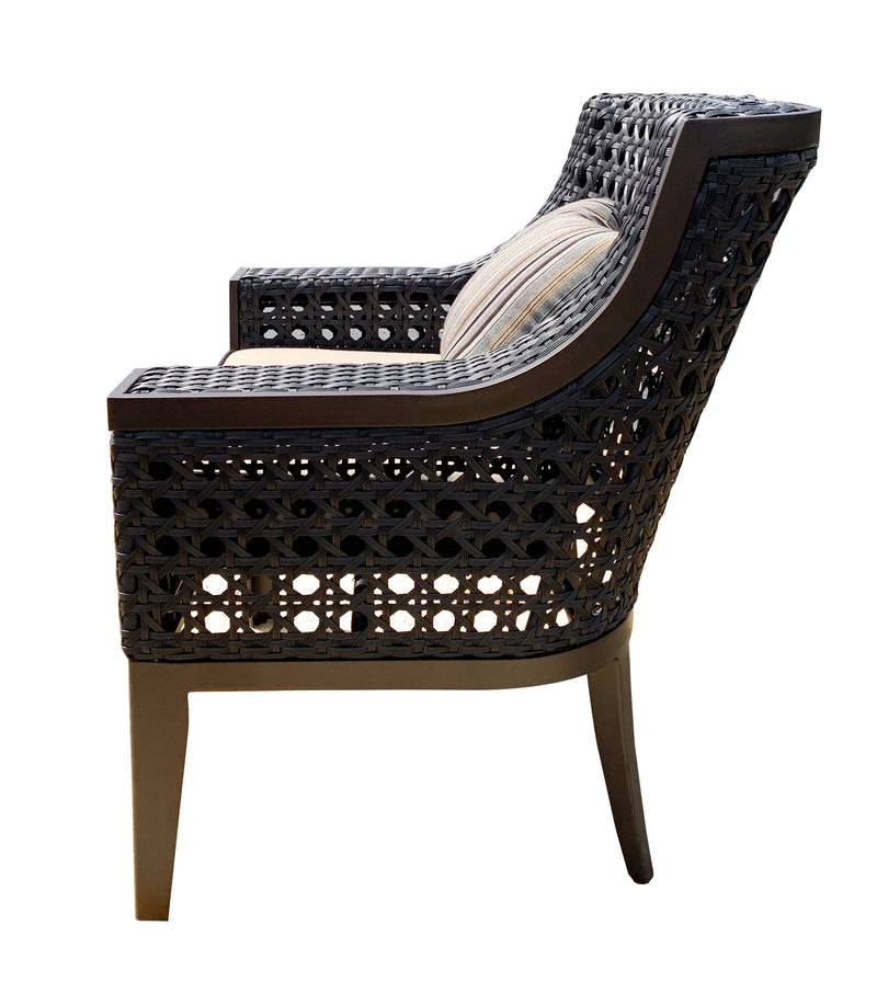 Monterey Dining Chair, Outdoor, Bridgeton Moore, Aluminum, Woven, Sumbrella Fabric