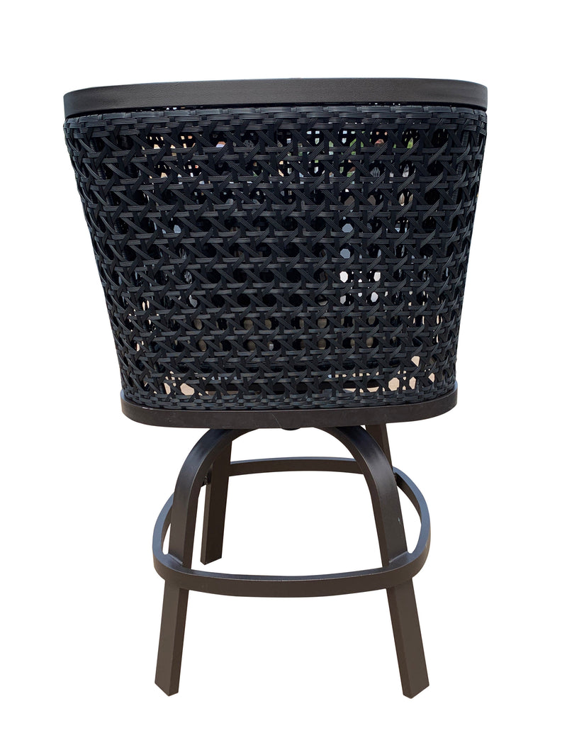 Monterey Swivel Bar Stool, Outdoor, Bridgeton Moore, Aluminum, Woven, Sumbrella Fabric