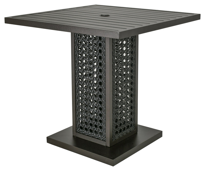 Monterey Bar Pub Table 42 Inch, Outdoor, Bridgeton Moore, Aluminum, Woven, Patio, Furniture