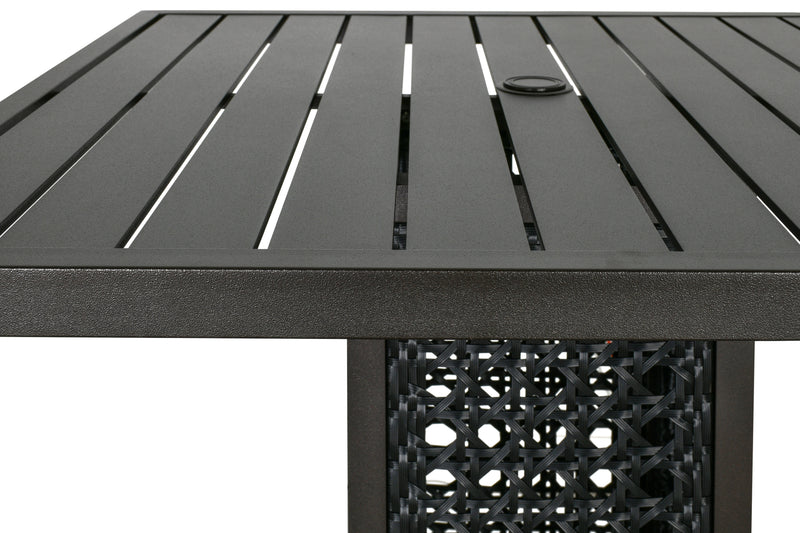 Monterey Bar Pub Table 42 Inch, Outdoor, Bridgeton Moore, Aluminum, Woven, Patio, Furniture