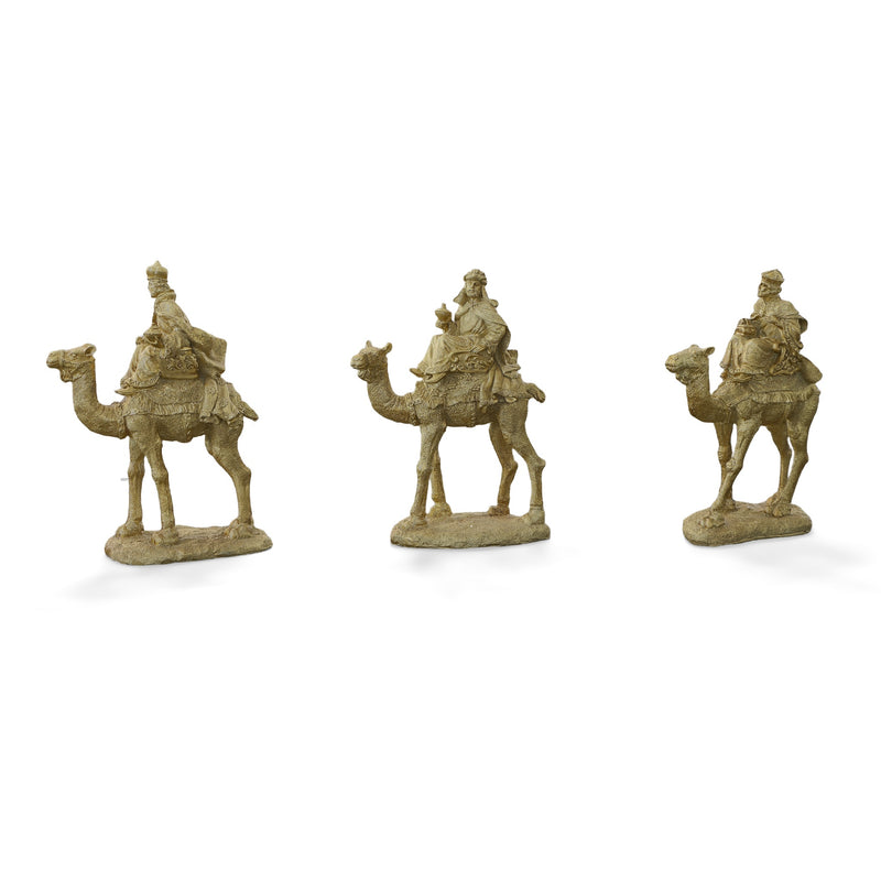 Gold Gilt Three Kings on Camels Table Statues Christmas Decoration