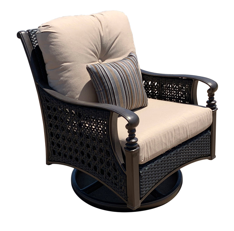 Monterey Swivel Rocking Club Chair, Outdoor, Bridgeton Moore, Aluminum, Woven, Sumbrella Fabric, Patio, Furniture