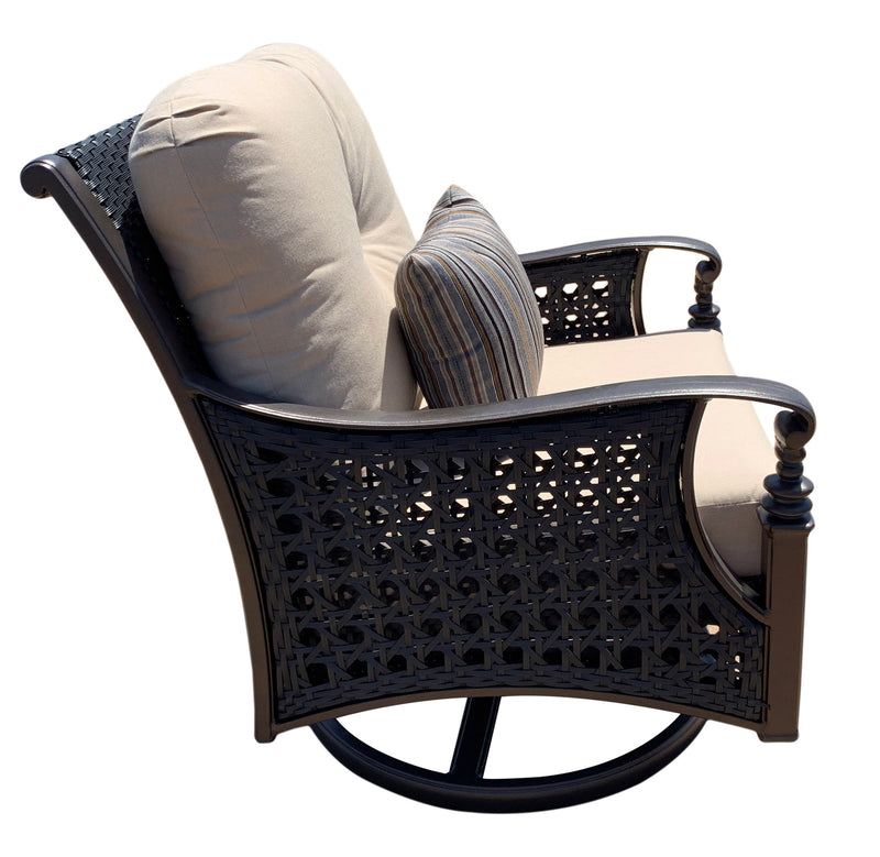 Monterey Swivel Rocking Club Chair, Outdoor, Bridgeton Moore, Aluminum, Woven, Sumbrella Fabric, Patio, Furniture
