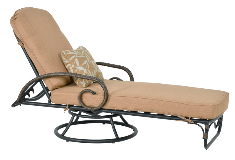 Grand Bonaire Weave Swivel Chaise Lounge, Bridgeton Moore Outdoor Aluminum, Woven Patio