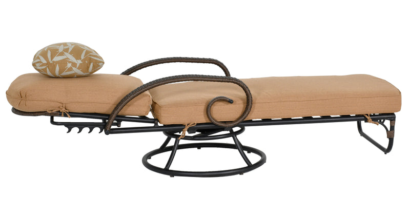 Grand Bonaire Weave Swivel Chaise Lounge, Bridgeton Moore Outdoor Aluminum, Woven Patio