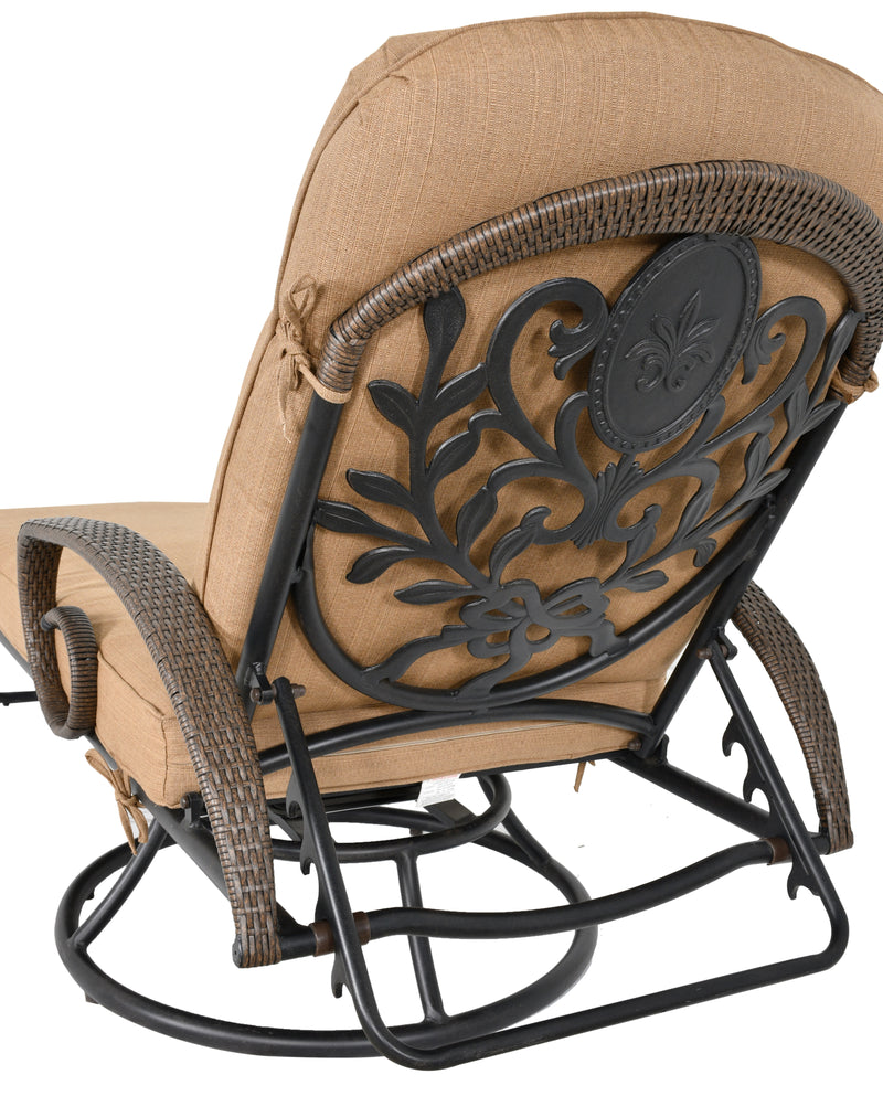 Grand Bonaire Weave Swivel Chaise Lounge, Bridgeton Moore Outdoor Aluminum, Woven Patio