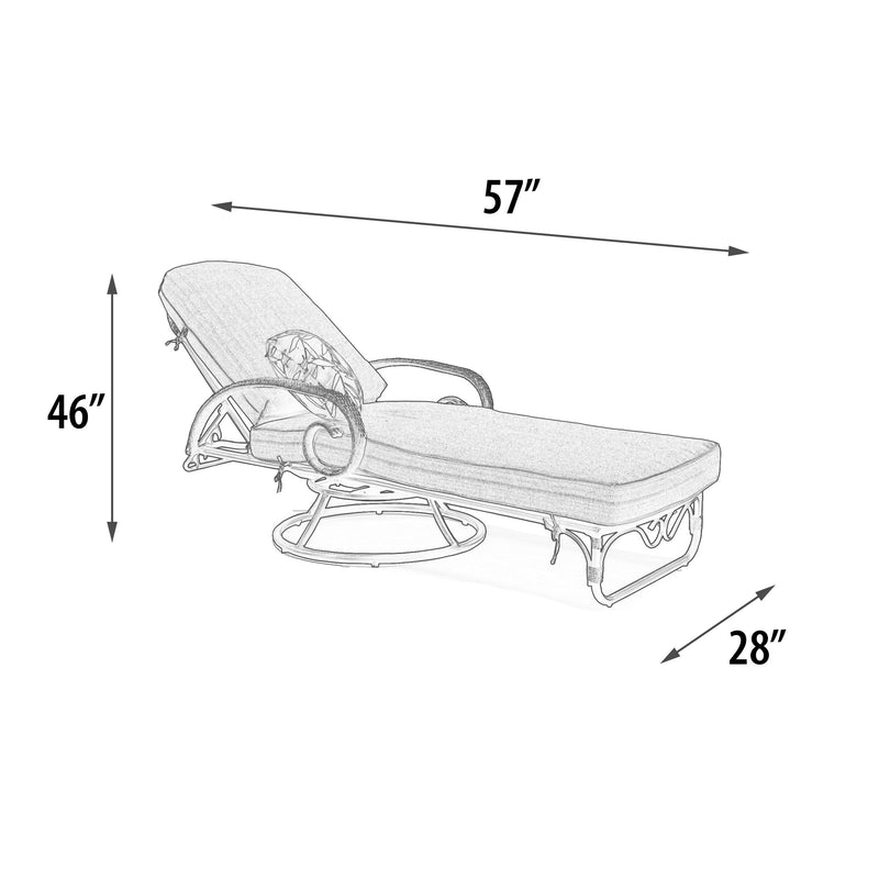 Grand Bonaire Weave Swivel Chaise Lounge, Bridgeton Moore Outdoor Aluminum, Woven Patio