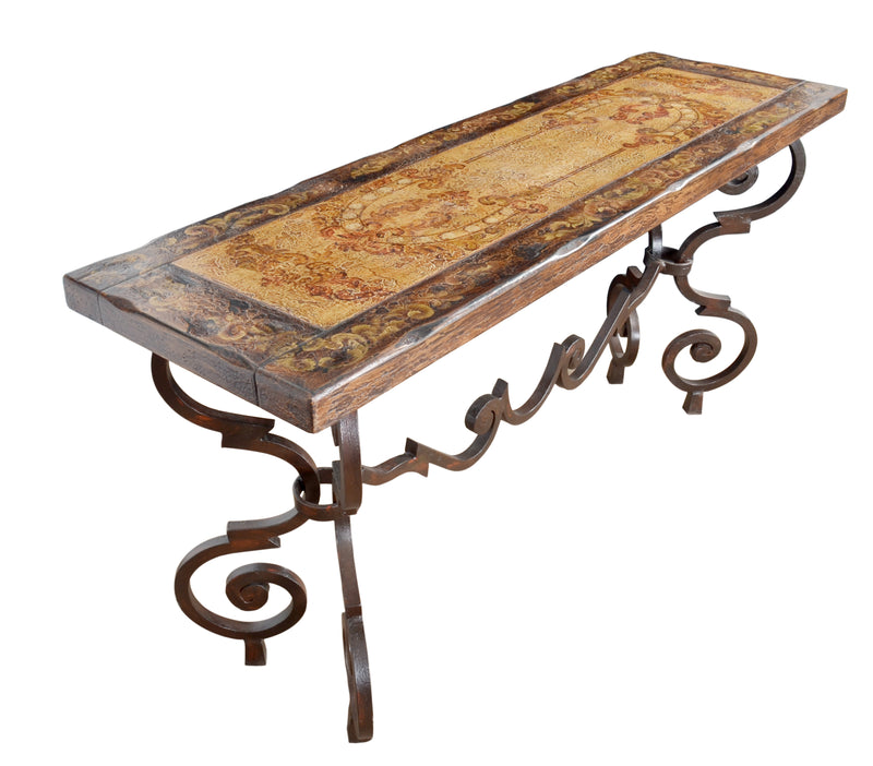 Belruse Iron Console 66 Inches Hand Made,  Solid Wood,  Peru
