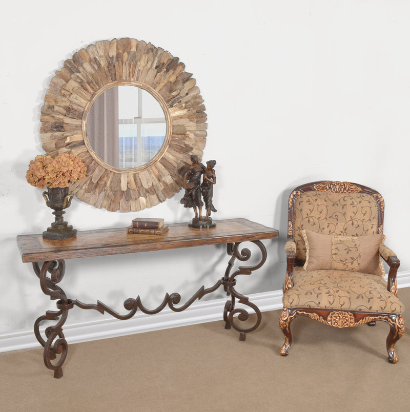 Belruse Iron Console 66 Inches Hand Made,  Solid Wood,  Peru