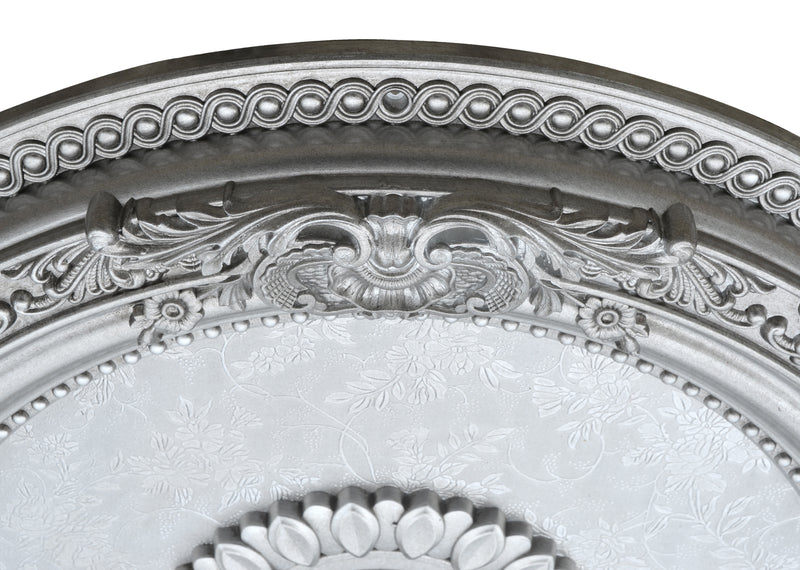 Antique Silver Round Ceiling Medallion 24 Inch Diameter