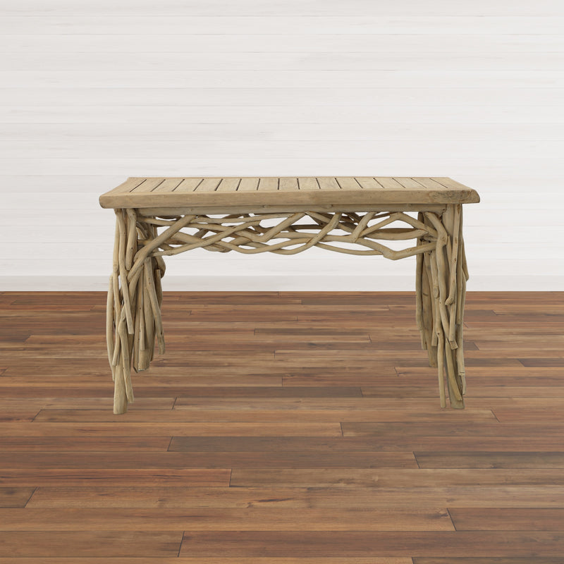 Natural Teak Branch Grizzly Adams Console Table 56 Inches