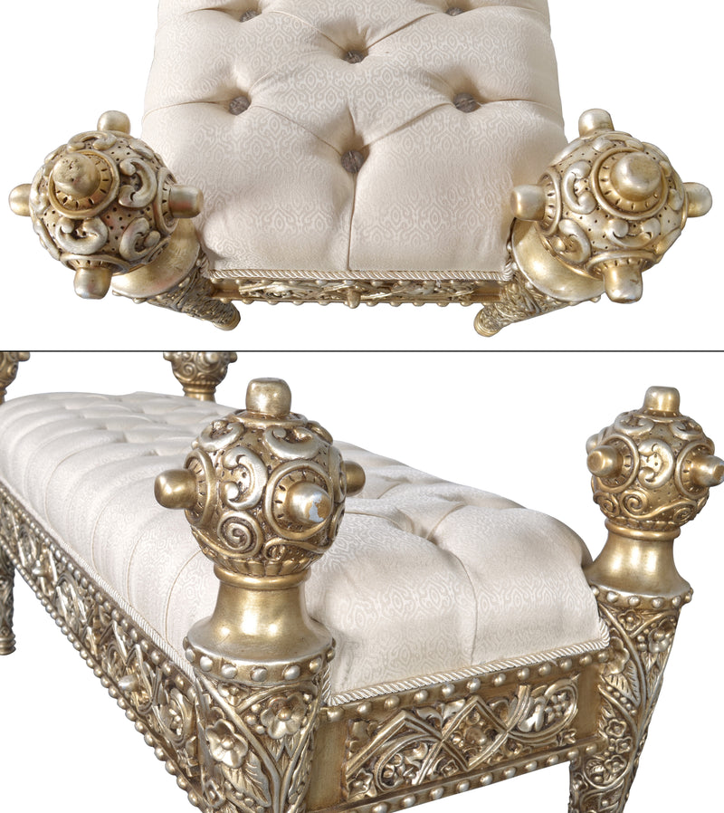 Platine Chapelle 3 Seater Bench Hand Carved Mahogany