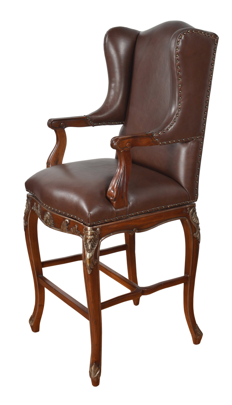 Deluxe Leather Swivel Bar Stool Seating Bar Furniture Bar Game Hardwood