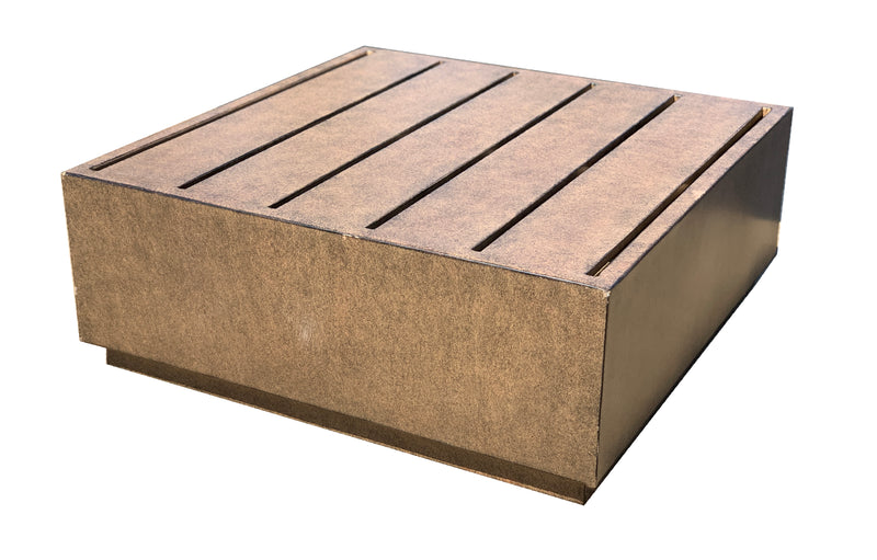 Mountain Studio Outdoor Side Table, Occasional, Aluminum, Hand Made, Modern Rustic