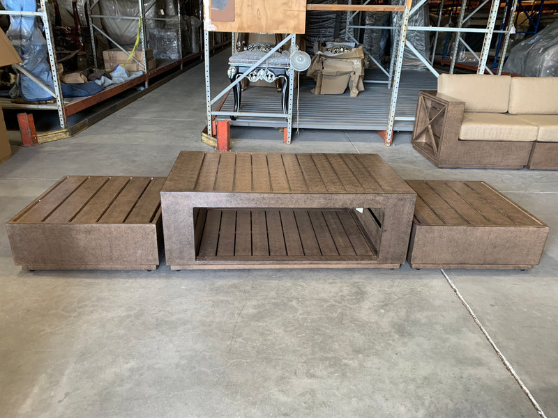 Mountain Studio Outdoor Side Table, Occasional, Aluminum, Hand Made, Modern Rustic