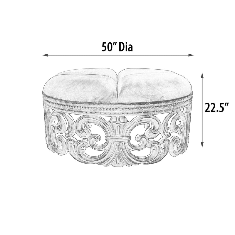 Platine Rococo Ottoman Cream