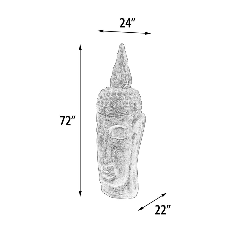 Buddha Head Bust X Large Blue Wash Finish Inches 63 Inches Tall Indoor Outdoor Hand Cast and Hand Finished